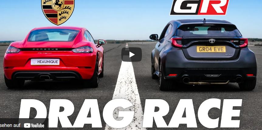 Video: Porsche 718 Cayman vs. Tuning Toyota GR Yaris!