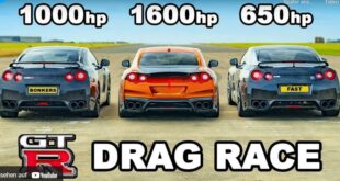Drag Race Nissan GT R 1.600 PS vs. 1.000 PS vs. 650 PS 310x165 Video: Porsche 911 Turbo S vs. 800 PS Audi TT RS!