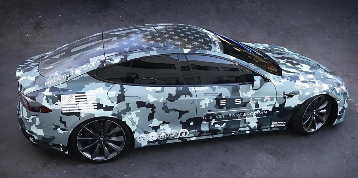 Tesla Special Ops Camouflage Model S Veterans Day 1