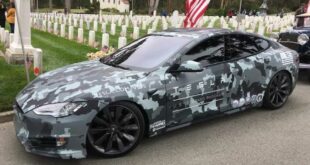 Tesla Special Ops Camouflage Model S Veterans Day 2 310x165 Tesla Model S ICE T: a Tesla with a Chevy V8 petrol engine!