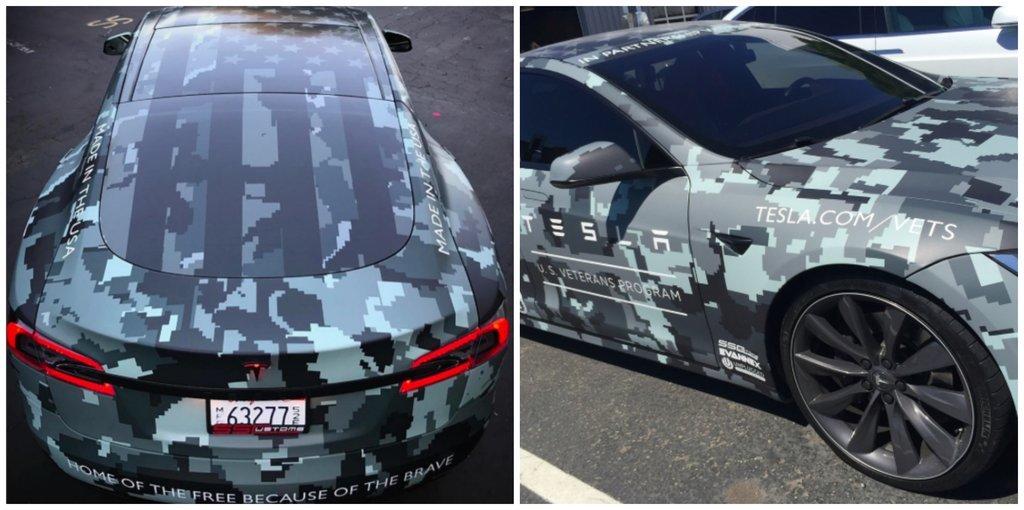 Tesla Special Ops Camouflage Model S Zum Veterans Day
