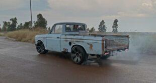 Datsun pickup truck as a rat with turbo power 310x165