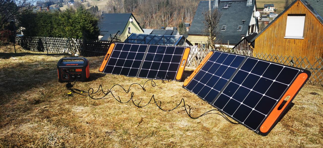 Jackery Solargenerator 1000 SolarSaga 100W Solarpanels Test 2