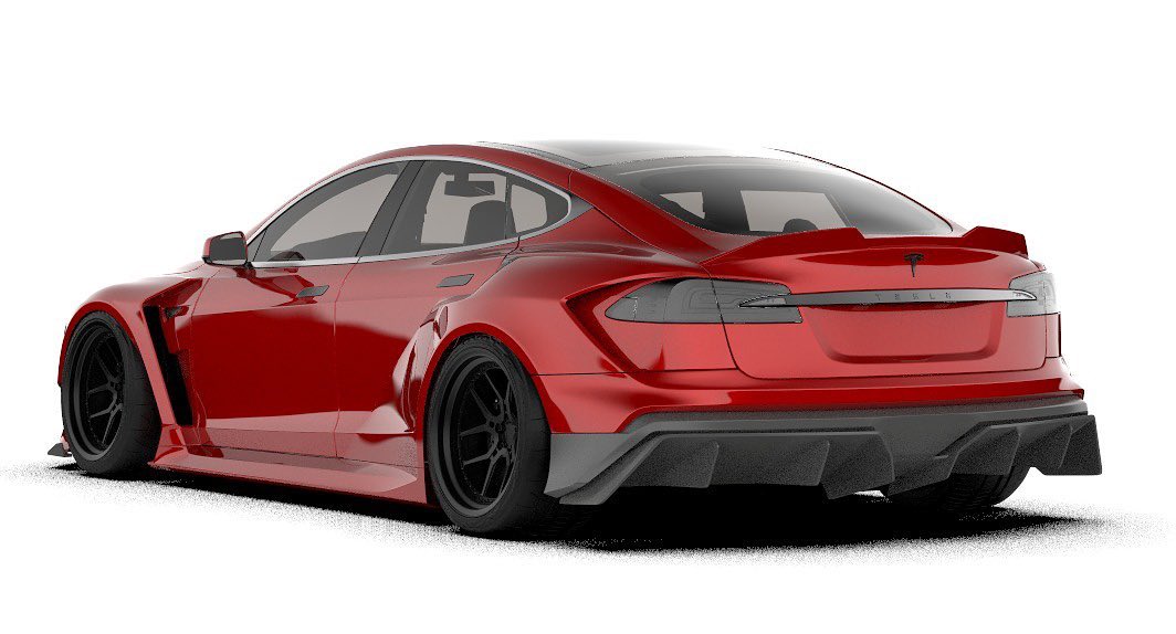 Extremes Tesla Model S Widebody Kit SEMA 2022 Competition Carbon 1