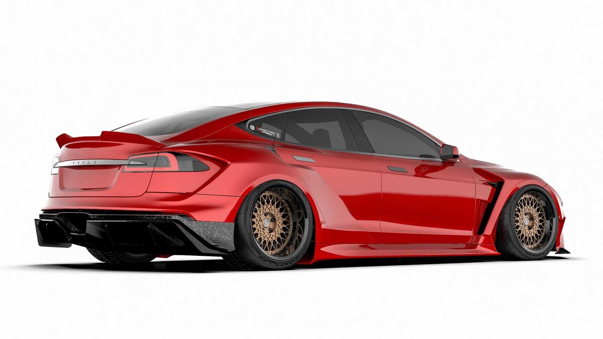 Extremes Tesla Model S Widebody Kit SEMA 2022 Competition Carbon 5