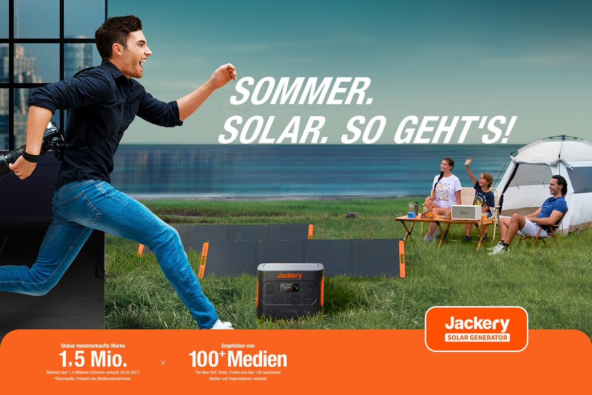 Solarbereit für die Urlaubssaison: Jackery startet die Sommerkampagne „Sommer. Solar. So geht’s!“