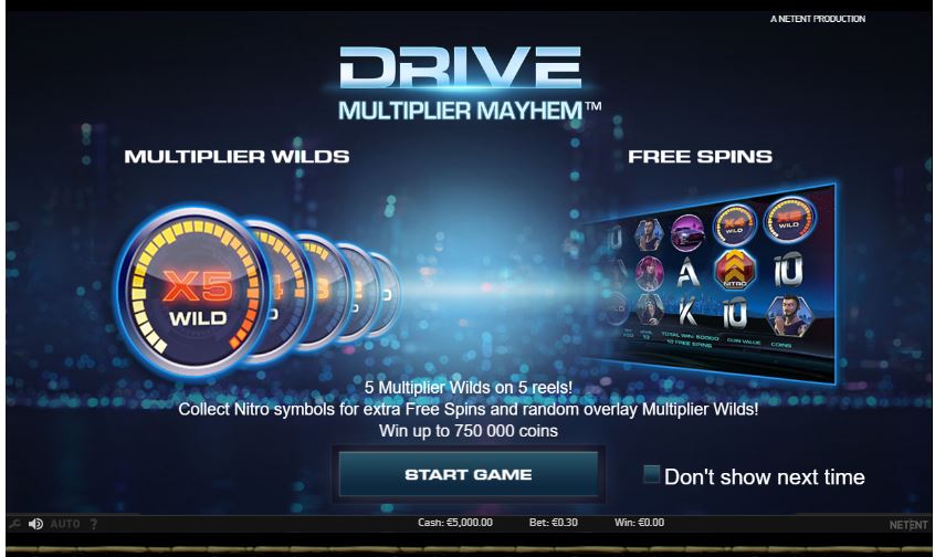 Drive Multiplier Mayhem par emplacement NetEnt