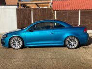 VW Eos in Long Beach Blue with Scirocco R front!