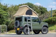 Suzuki Jimny Camper grâce à la tente de toit escamotable Canotier J3 !