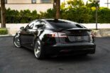 Plaid Tesla Model S noir sur jantes Forgiato Cactus Jack !