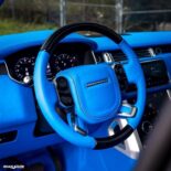 Blauwe details op de Road Show International Range Rover!