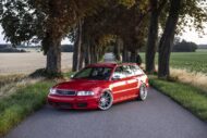 An Audi RS4 B5 Avant that stands out: The Misano Red Pearl!