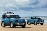 Sylter Sondermodell mit Surfbrett: Land Rover Defender 90 Marine Blue Edition
