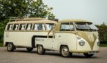 Unique restomod VW Type 2 bus with camping trailer!