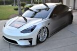 Tesla Model 3 met Airride-chassis trekt ieders aandacht!