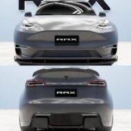 Tesla Model Y si mostra con un body kit in carbonio (body kit)!