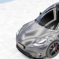 Tesla Model Y si mostra con un body kit in carbonio (body kit)!