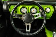 HEMI V8 supercharger in the Sublime Green 1973 Plymouth Road Runner!