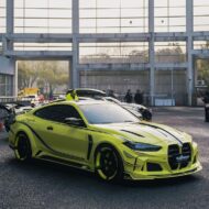 Completely over the top: bright yellow DarwinPRO BMW M4 with widebody kit!